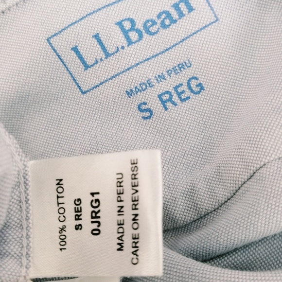 100% Cotton Button Up Blouse Blue LL Bean - Picture 4 of 4